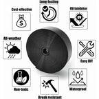 Summit Adventure Patio Chair Repair Kit  20ft Vinyl Straps (2 Wide) + 20 Rivets  for Outdoor Lounge & Lawn Furniture (Black)