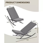 Summit Adventure Outdoor Rocking Papasan Chair  Patio & Indoor Recliner with CushionGrey