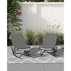 Summit Adventure Outdoor Rocking Papasan Chair  Patio & Indoor Recliner with CushionGrey