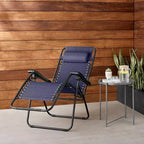 Summit Adventure Adjustable Zero Gravity Chair  Patio Lounge Recliner with Pillow, Blue
