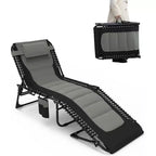 Summit Adventure 5-Position Adjustable Folding Lounge Chair with Pillow  Supports 264lbs, Outdoor/Patio/Beach