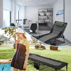 Sedia a Sdraio Pieghevole a 5 Posizioni Regolabili Summit Adventure con Cuscino, Supporta 120 kg, per Esterni/Patio/Spiaggia