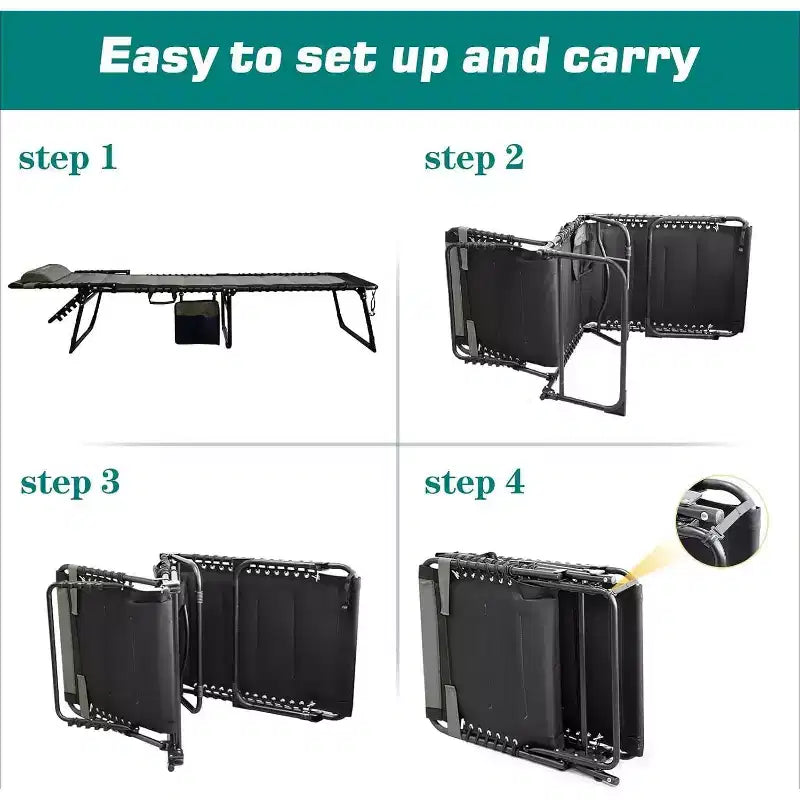 Sedia a Sdraio Pieghevole a 5 Posizioni Regolabili Summit Adventure con Cuscino, Supporta 120 kg, per Esterni/Patio/Spiaggia