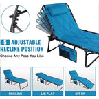 Summit Adventure Oversized Foldable Chaise Lounge with Cushion  Reclining Camping Cot for Indoor & Outdoor Use  Patio, Backyard, Beach