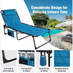 Summit Adventure Oversized Foldable Chaise Lounge with Cushion  Reclining Camping Cot for Indoor & Outdoor Use  Patio, Backyard, Beach