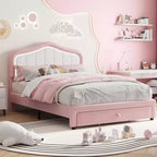 Telaio letto a piattaforma Twin XL imbottito con luci LED e cassetto contenitore - Testiera in velluto, supporto a doghe in legno, nessun box spring necessario, blu