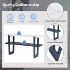 MAYEERTY Tavolo Consolle con Piano Effetto Marmo Scaffale Aperto per Ingresso Soggiorno Blu Navy