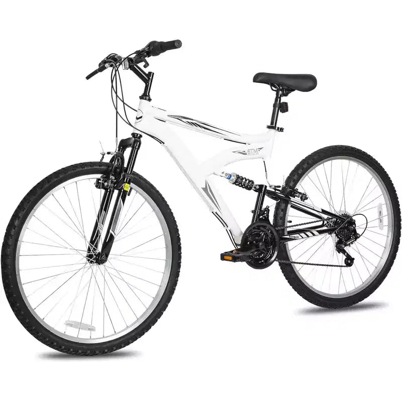 Hykolity Mountain Bike 26/27,5 Pollici, Uomo Donna, Sospensione Completa in Acciaio, 18 Velocità, Sella Regolabile, Freni V-Brake, Cerchi in Lega