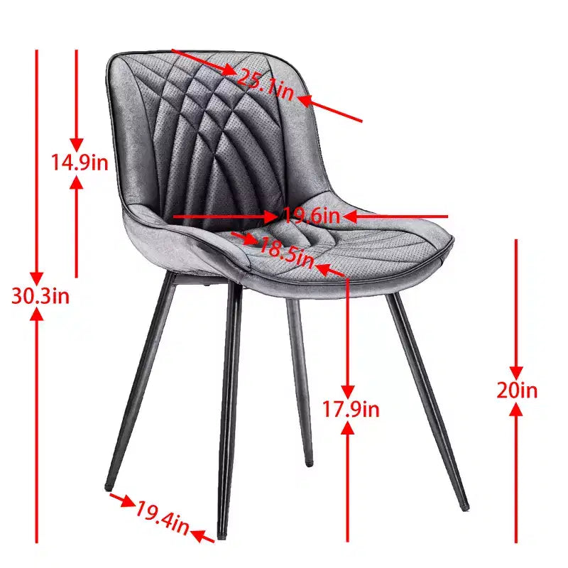 Zeus & Ruta Mid-Century Modern Dining Chairs Set of 2 with Faux Leather Upholstered, Comfortable for Kitchen & Dining Room