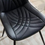Zeus & Ruta Mid-Century Modern Dining Chairs Set of 2 with Faux Leather Upholstered, Comfortable for Kitchen & Dining Room