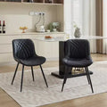 Zeus & Ruta Mid-Century Modern Dining Chairs Set of 2 with Faux Leather Upholstered, Comfortable for Kitchen & Dining Room