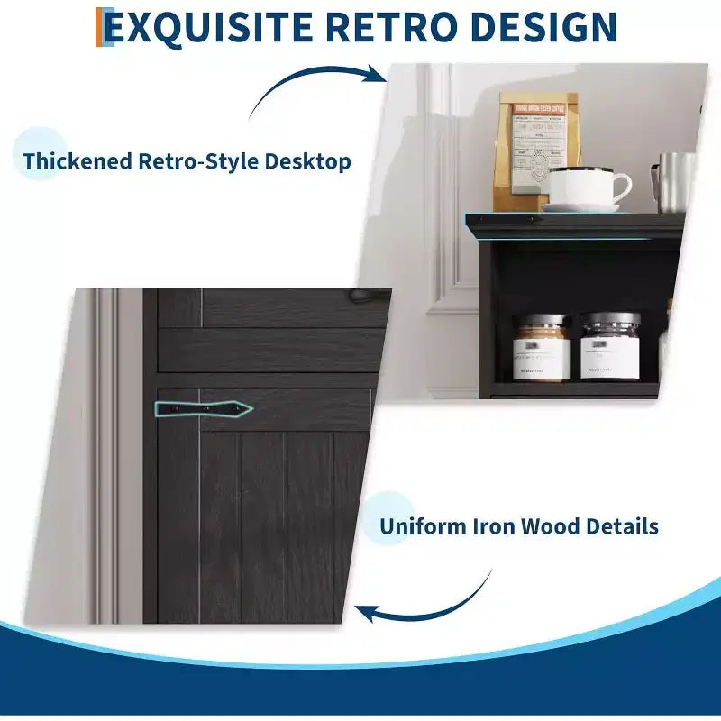 Farmhouse White Storage Cabinet with Doors and Drawers, Freestanding Bathroom Cabinet for Kitchen/Laundry/Living Room/Bedroom
