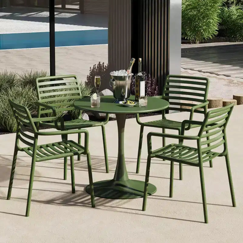 WestinTrends Playa Outdoor Stackable Polypropylene Plastic Resin Dining Armchairs (Set of 4)