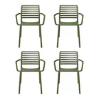 WestinTrends Playa Outdoor Stackable Polypropylene Plastic Resin Dining Armchairs (Set of 4)