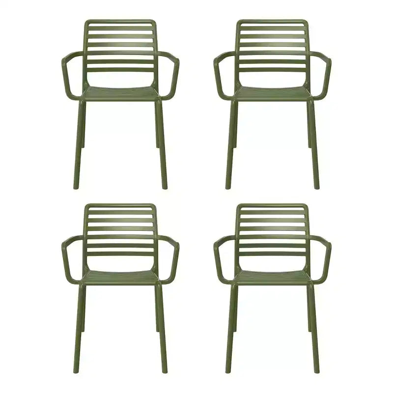 WestinTrends Playa Outdoor Stackable Polypropylene Plastic Resin Dining Armchairs (Set of 4)