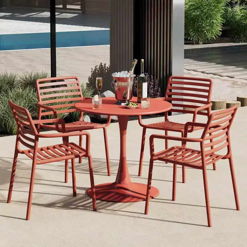 WestinTrends Playa Outdoor Stackable Polypropylene Plastic Resin Dining Armchairs (Set of 4)