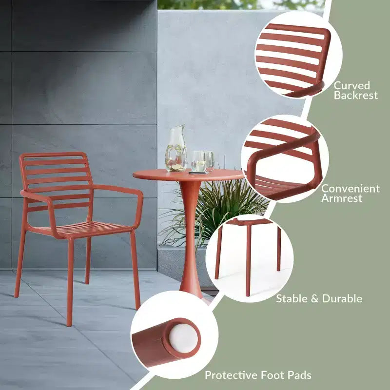 WestinTrends Playa Outdoor Stackable Polypropylene Plastic Resin Dining Armchairs (Set of 4)