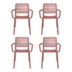 WestinTrends Playa Outdoor Stackable Polypropylene Plastic Resin Dining Armchairs (Set of 4)