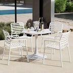 WestinTrends Playa Outdoor Stackable Polypropylene Plastic Resin Dining Armchairs (Set of 4)