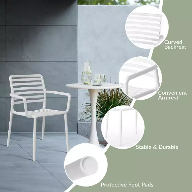 WestinTrends Playa Outdoor Stackable Polypropylene Plastic Resin Dining Armchairs (Set of 4)