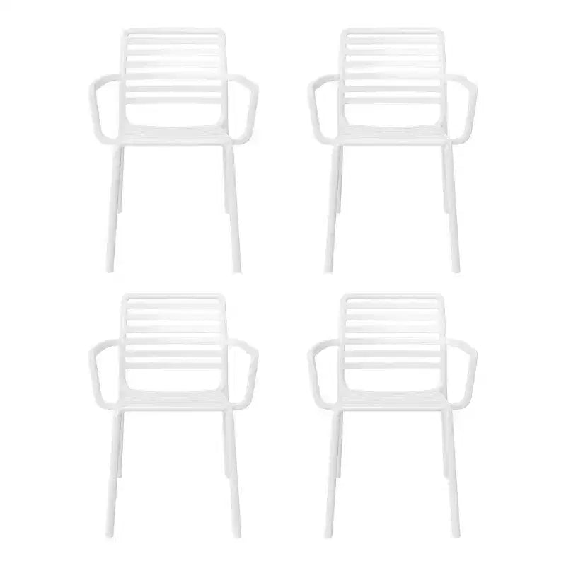 WestinTrends Playa Outdoor Stackable Polypropylene Plastic Resin Dining Armchairs (Set of 4)