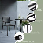 WestinTrends Playa Outdoor Stackable Polypropylene Plastic Resin Dining Armchairs (Set of 4)