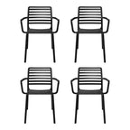 WestinTrends Playa Outdoor Stackable Polypropylene Plastic Resin Dining Armchairs (Set of 4)