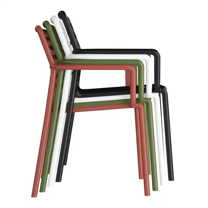 WestinTrends Playa Outdoor Stackable Polypropylene Plastic Resin Dining Armchairs (Set of 4)