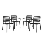 WestinTrends Playa Outdoor Stackable Polypropylene Plastic Resin Dining Armchairs (Set of 4)