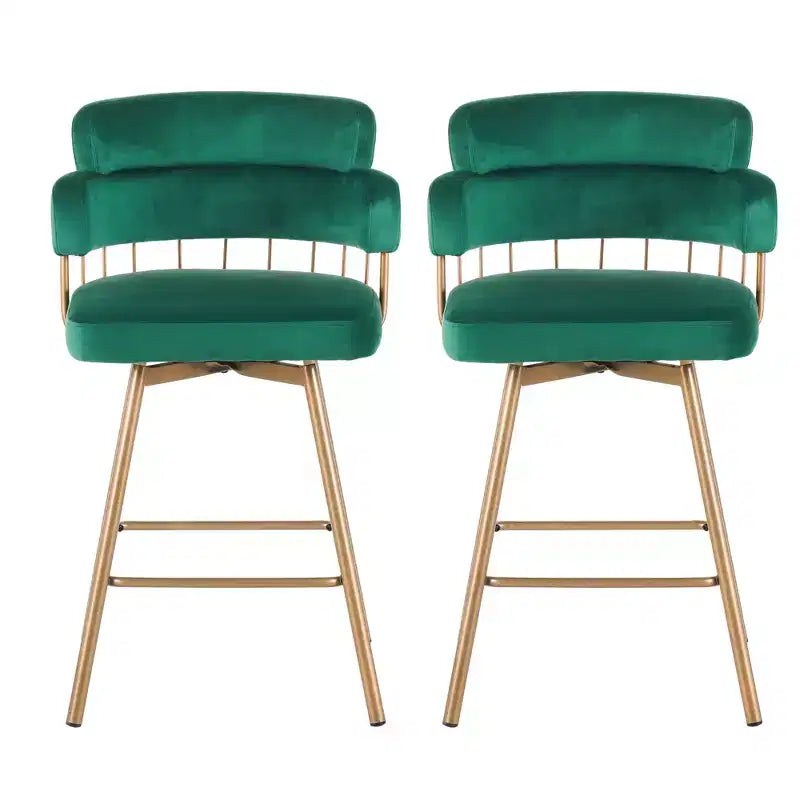 Christopher Knight Home Candy Sgabelli da bancone girevoli a 180° in metallo imbottito con ritorno automatico (set da 2)