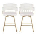Christopher Knight Home Candy Sgabelli da bancone girevoli a 180° in metallo imbottito con ritorno automatico (set da 2)