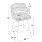 Christopher Knight Home Candy Sgabelli da bancone girevoli a 180° in metallo imbottito con ritorno automatico (set da 2)