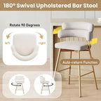 Christopher Knight Home Candy Sgabelli da bancone girevoli a 180° in metallo imbottito con ritorno automatico (set da 2)