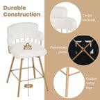 Christopher Knight Home Candy Sgabelli da bancone girevoli a 180° in metallo imbottito con ritorno automatico (set da 2)