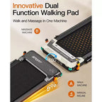 Tapis roulant Akluer Walking Pad con inclinazione, 2-in-1 tapis roulant da scrivania e massaggiatore piedi, tapis roulant silenzioso da 2,5 HP con braccioli, telecomando con display LED per ufficio domestico