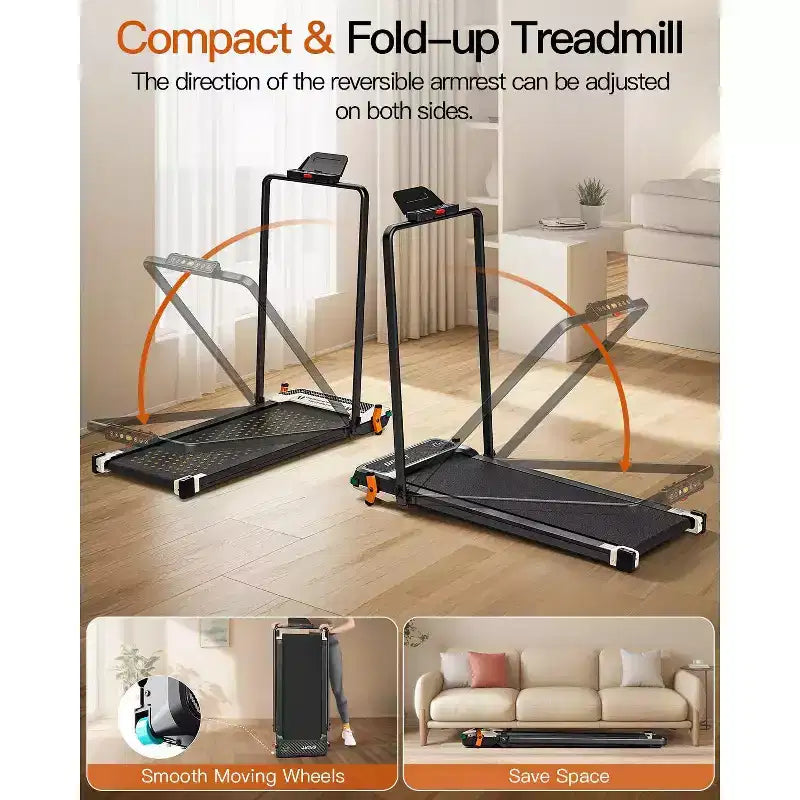 Tapis roulant Akluer Walking Pad con inclinazione, 2-in-1 tapis roulant da scrivania e massaggiatore piedi, tapis roulant silenzioso da 2,5 HP con braccioli, telecomando con display LED per ufficio domestico