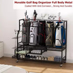 Organizzatore Movibile per Sacche da Golf, Organizzatore per Garage Tutto in Uno per Sacche da Golf, Organizzatore per Attrezzatura Sportiva, Organizzatore per Garage per Sacche da Golf con Cesti