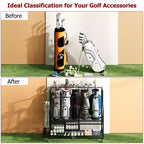 Organizzatore Movibile per Sacche da Golf, Organizzatore per Garage Tutto in Uno per Sacche da Golf, Organizzatore per Attrezzatura Sportiva, Organizzatore per Garage per Sacche da Golf con Cesti