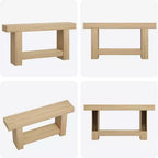 Acekool Farmhouse Console Table, 2-Tier Entryway Table with Storage Shelf, Long Sofa Table for Hallway, Living Room, Rustic Accent