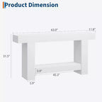 Acekool Farmhouse Console Table, 2-Tier Entryway Table with Storage Shelf, Long Sofa Table for Hallway, Living Room, Rustic Accent