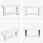Acekool Farmhouse Console Table, 2-Tier Entryway Table with Storage Shelf, Long Sofa Table for Hallway, Living Room, Rustic Accent