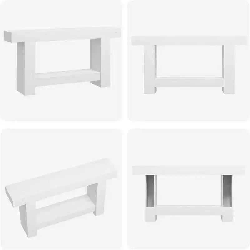 Acekool Farmhouse Console Table, 2-Tier Entryway Table with Storage Shelf, Long Sofa Table for Hallway, Living Room, Rustic Accent