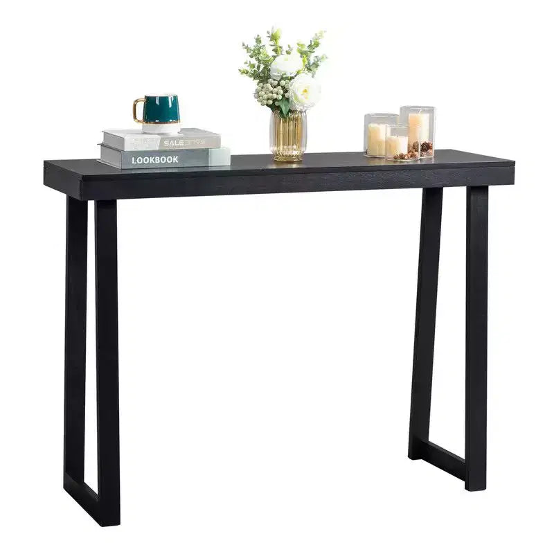 Karl Home | 43.3 In Console Table With Trapezoidal Legs, Wooden Frame