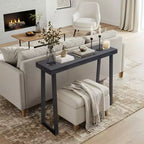 Karl Home | 43.3 In Console Table With Trapezoidal Legs, Wooden Frame