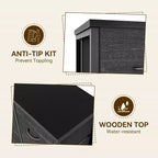COZONY Cassettiera Alta in Tessuto a 15 Cassetti con Piano in Legno e Robusta Struttura in Metallo, Cassettiera Contenitore con Stampa Effetto Legno per Camera da Letto, Soggiorno e Corridoio