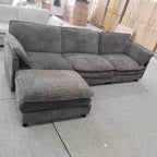 108 Modular Sectional Couch with Movable Ottoman - L Shaped Chenille Sofa for Living Room Apartment