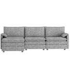 108 Modular Sectional Couch with Movable Ottoman - L Shaped Chenille Sofa for Living Room Apartment