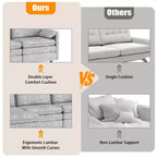 108 Modular Sectional Couch with Movable Ottoman - L Shaped Chenille Sofa for Living Room Apartment