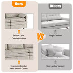 108 Modular Sectional Couch with Movable Ottoman - L Shaped Chenille Sofa for Living Room Apartment