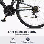 hykolity Mountain Bike 26 pollici MTB Bicicletta 18 velocità Ciclismo per Uomini Adulti Donne Corsa all'aperto Bici sportive fuoristrada Nere Doppia sospensione completa
